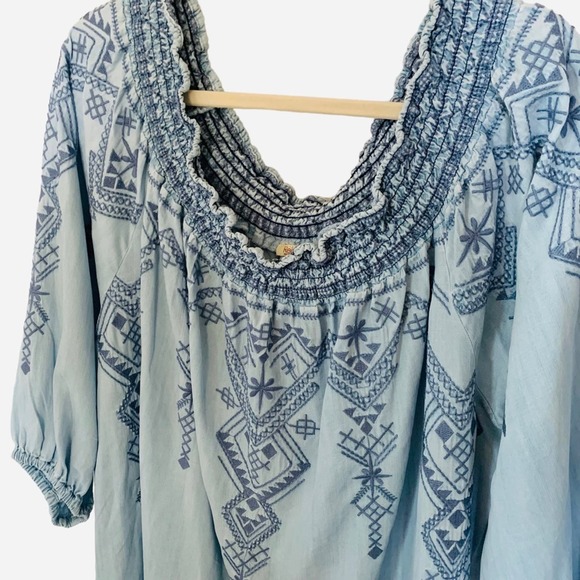 Reba Woman | 3X Embroidered Top Boho Southwestern Tribal Flowy Comfy Relaxed Fit - Picture 2 of 10